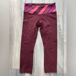 Lululemon Burgundy Capri Leggings Size 4